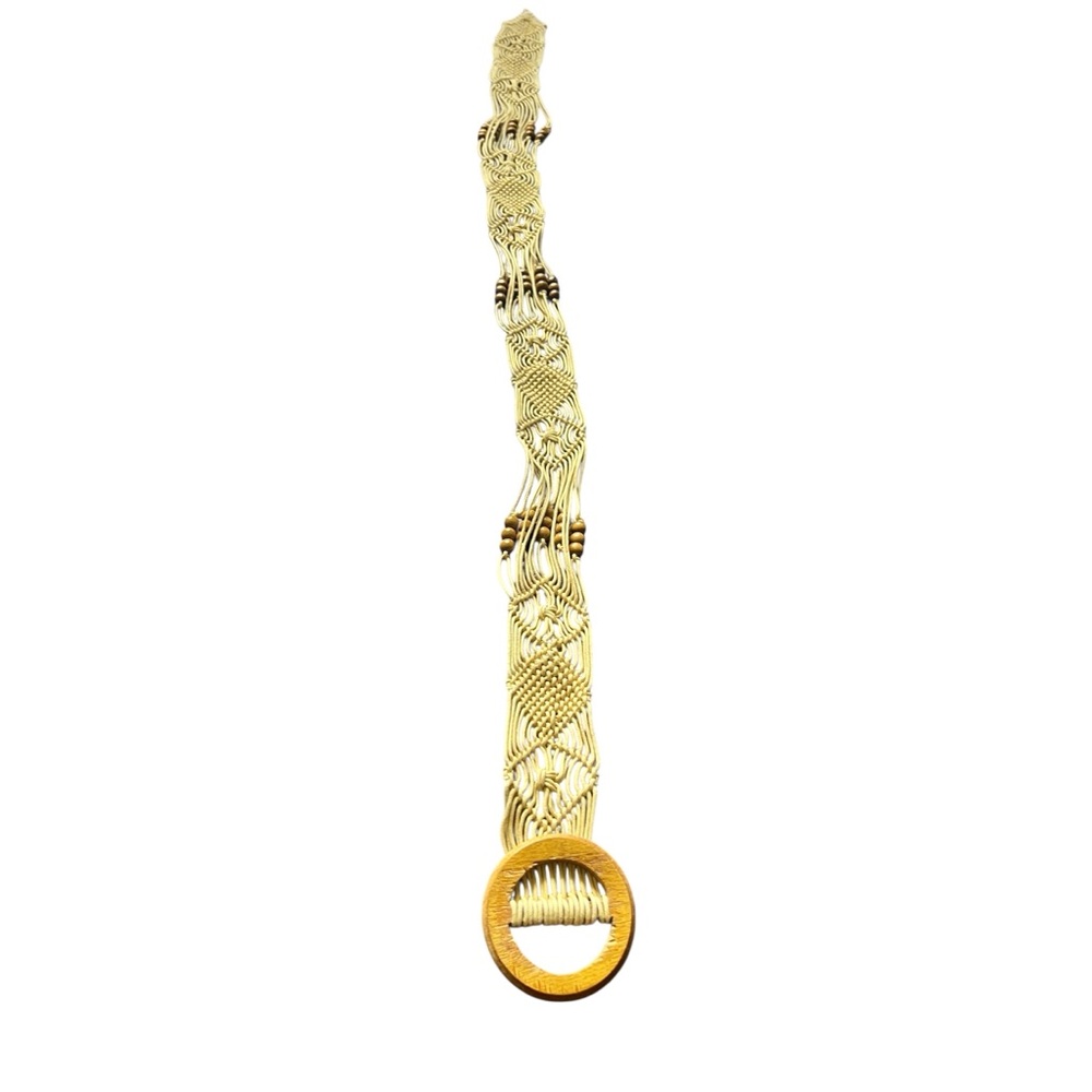 Woven Gold Belt with Round Buckle -39”